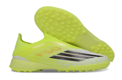 Adidas F50 Pro Laceless TF Artificial Turf Soccer Shoes - Yellow/Electric Yellow/Grey Black
