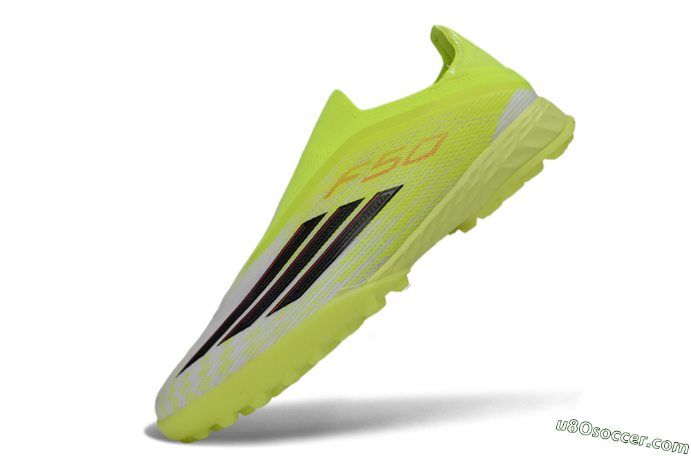 Adidas F50 Pro Laceless TF Artificial Turf Soccer Shoes - Yellow/Electric Yellow/Grey Black 5