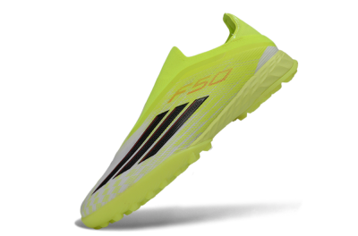 Adidas F50 Pro Laceless TF Artificial Turf Soccer Shoes - Yellow/Electric Yellow/Grey Black
