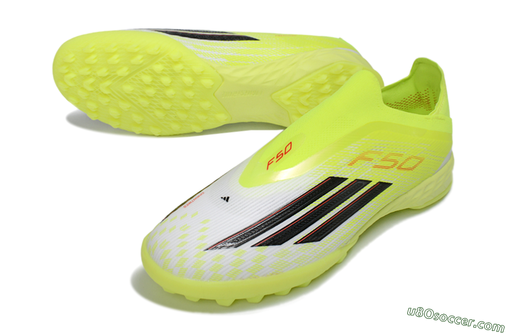 Adidas F50 Pro Laceless TF Artificial Turf Soccer Shoes - Yellow/Electric Yellow/Grey Black 3