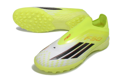 Adidas F50 Pro Laceless TF Artificial Turf Soccer Shoes - Yellow/Electric Yellow/Grey Black