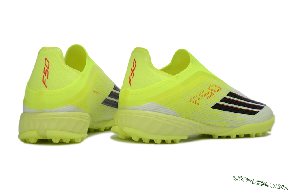 Adidas F50 Pro Laceless TF Artificial Turf Soccer Shoes - Yellow/Electric Yellow/Grey Black 6