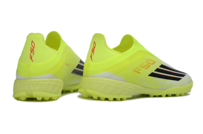 Adidas F50 Pro Laceless TF Artificial Turf Soccer Shoes - Yellow/Electric Yellow/Grey Black