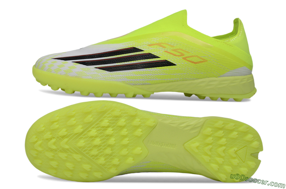 Adidas F50 Pro Laceless TF Artificial Turf Soccer Shoes - Yellow/Electric Yellow/Grey Black 0