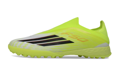 Adidas F50 Pro Laceless TF Artificial Turf Soccer Shoes - Yellow/Electric Yellow/Grey Black