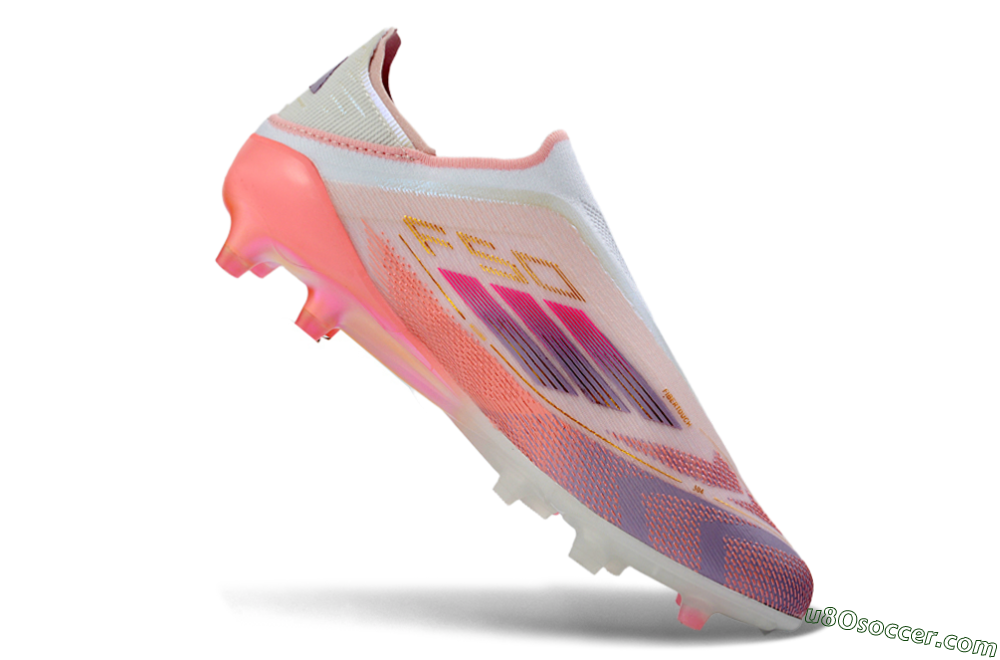 Adidas F50 304 Elite Laceless AG Artificial Grass Soccer Cleats - Pink/Coral Pink/Soft Lilac 5