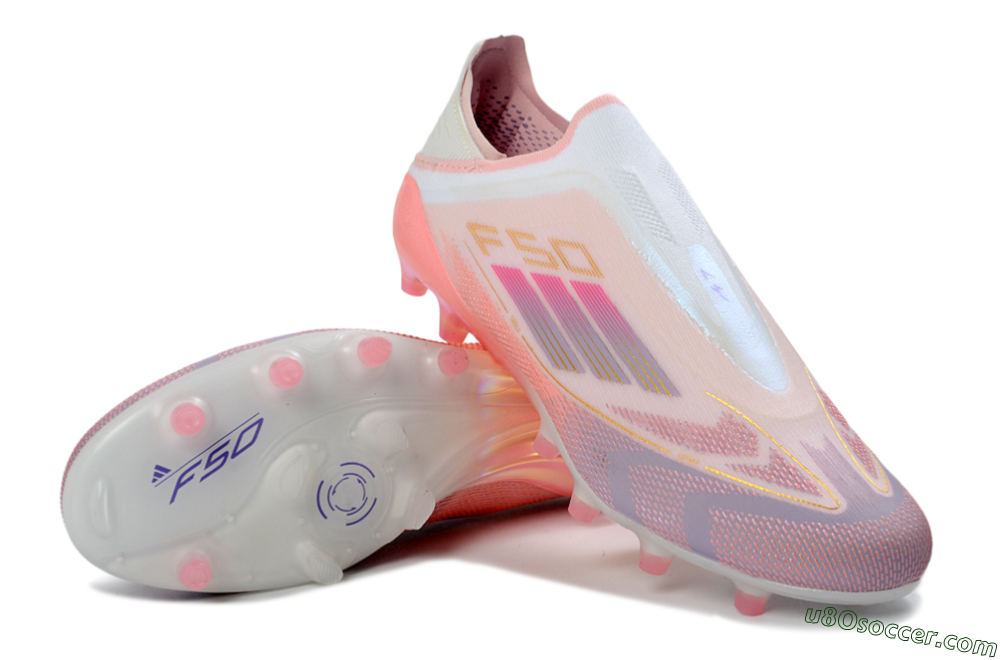 Adidas F50 304 Elite Laceless AG Artificial Grass Soccer Cleats - Pink/Coral Pink/Soft Lilac 4