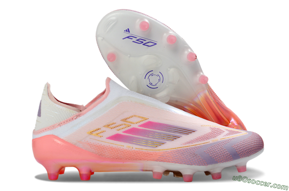 Adidas F50 304 Elite Laceless AG Artificial Grass Soccer Cleats - Pink/Coral Pink/Soft Lilac 1
