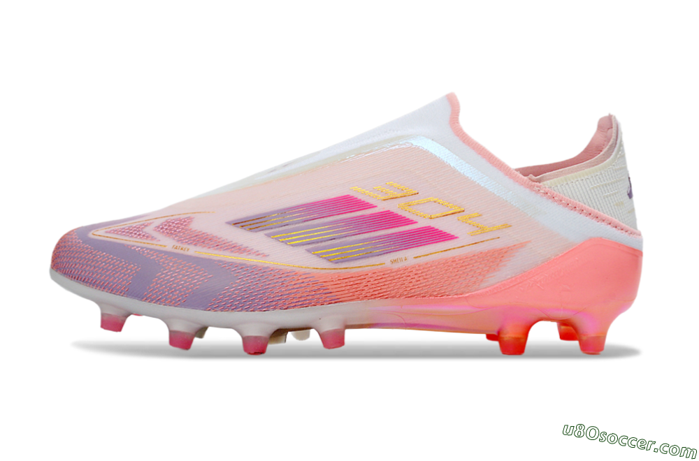 Adidas F50 304 Elite Laceless AG Artificial Grass Soccer Cleats - Pink/Coral Pink/Soft Lilac 2