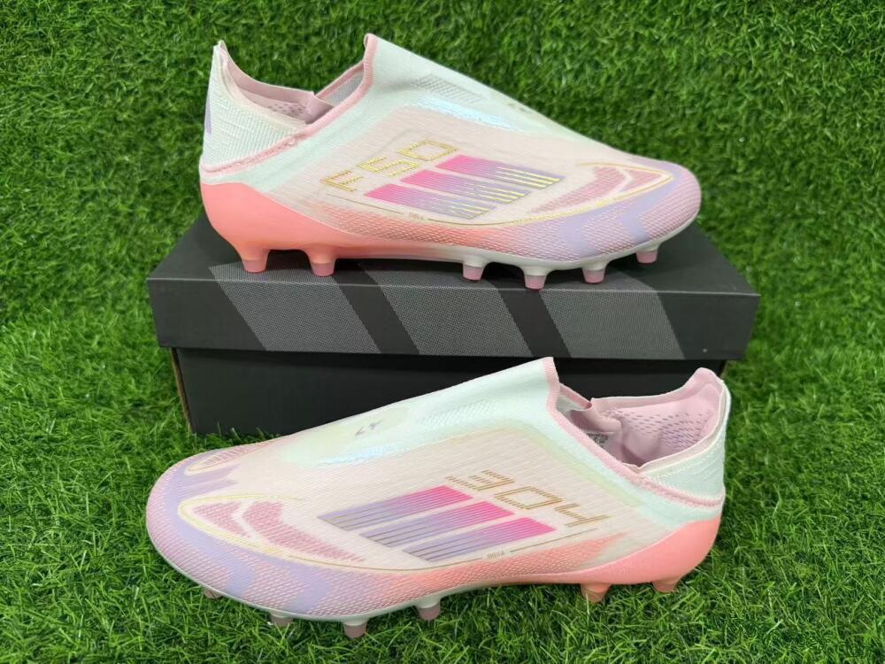 Adidas F50 304 Elite Laceless AG Artificial Grass Soccer Cleats - Pink/Coral Pink/Soft Lilac