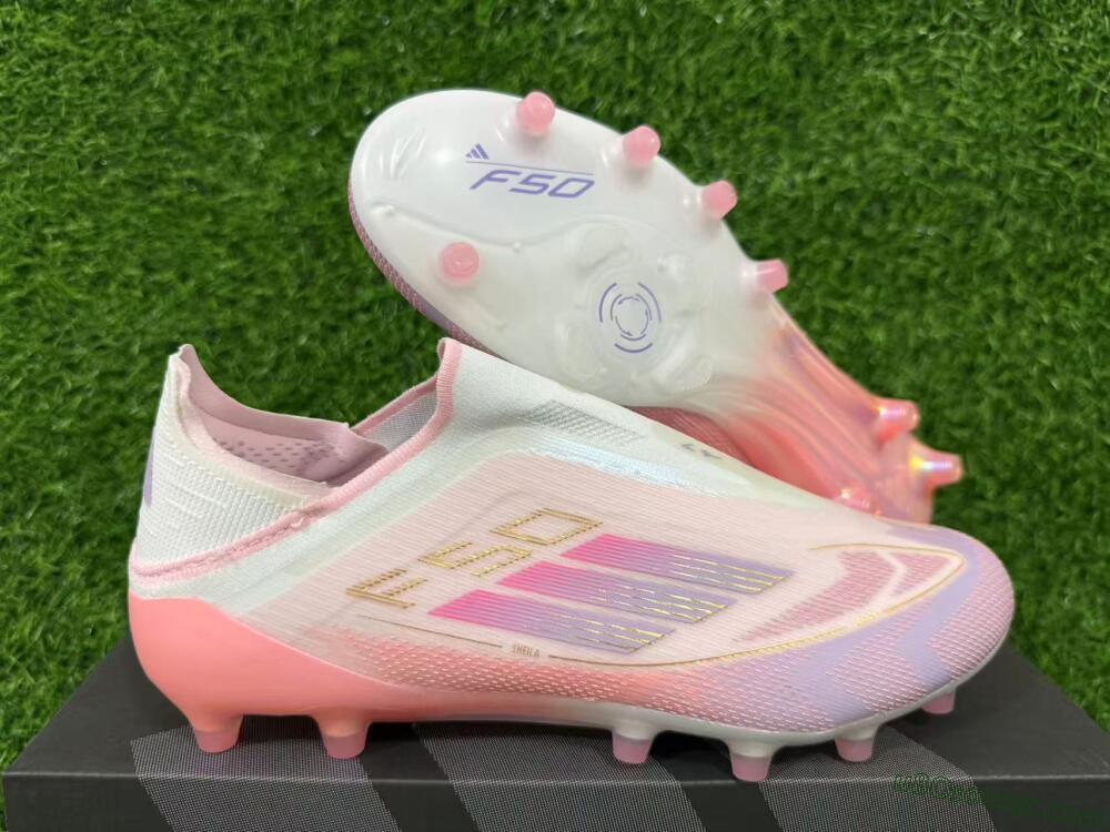 Adidas F50 304 Elite Laceless AG Artificial Grass Soccer Cleats - Pink/Coral Pink/Soft Lilac