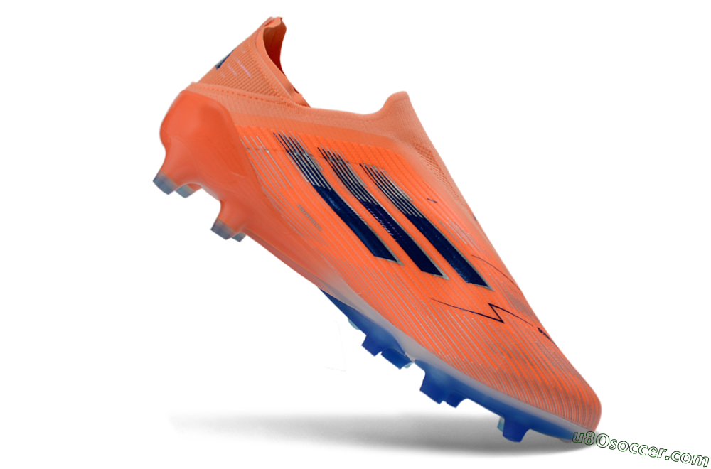 Adidas F50 Elite Laceless AG Artificial Grass Soccer Cleats - Orange/Sky Blue/Flame Orange 5