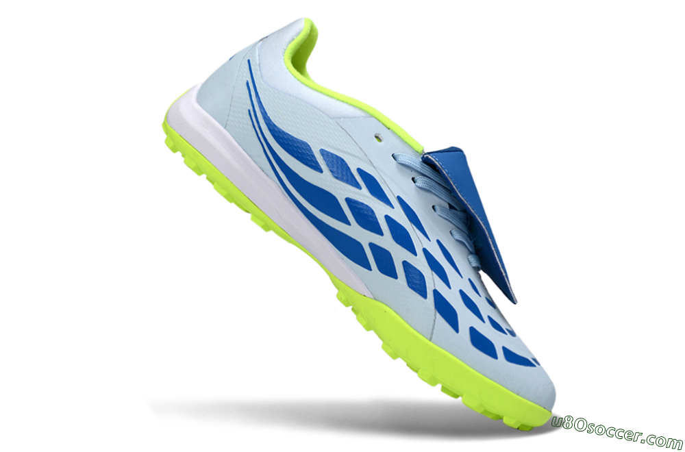Adidas Predator 26 Elite Fold-Over Tongue TF Artificial Turf Soccer Shoes - Blue/Lime Green/Neon Yellow 5