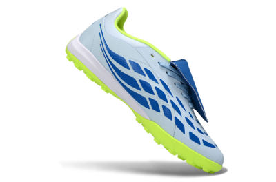 Adidas Predator 26 Elite Fold-Over Tongue TF Artificial Turf Soccer Shoes - Blue/Lime Green/Neon Yellow