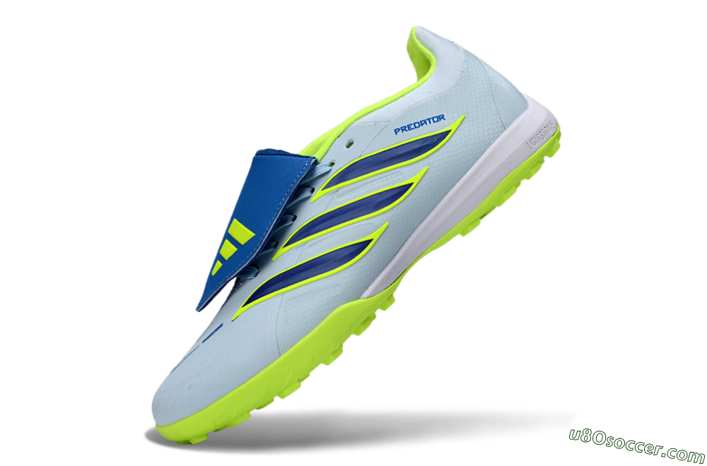 Adidas Predator 26 Elite Fold-Over Tongue TF Artificial Turf Soccer Shoes - Blue/Lime Green/Neon Yellow 6