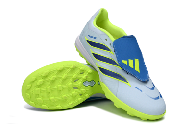 Adidas Predator 26 Elite Fold-Over Tongue TF Artificial Turf Soccer Shoes - Blue/Lime Green/Neon Yellow
