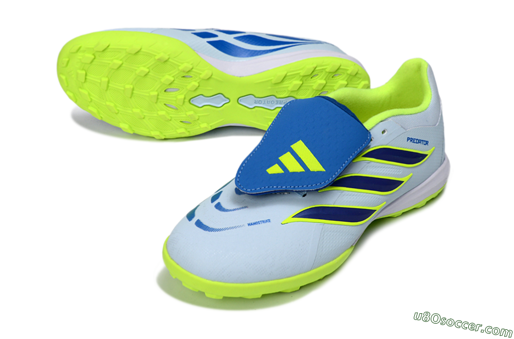 Adidas Predator 26 Elite Fold-Over Tongue TF Artificial Turf Soccer Shoes - Blue/Lime Green/Neon Yellow 3