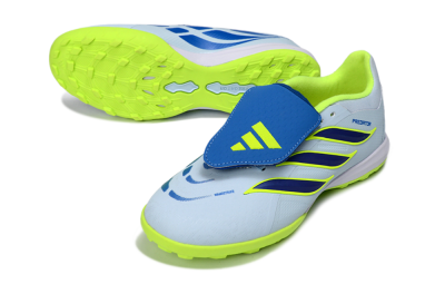 Adidas Predator 26 Elite Fold-Over Tongue TF Artificial Turf Soccer Shoes - Blue/Lime Green/Neon Yellow