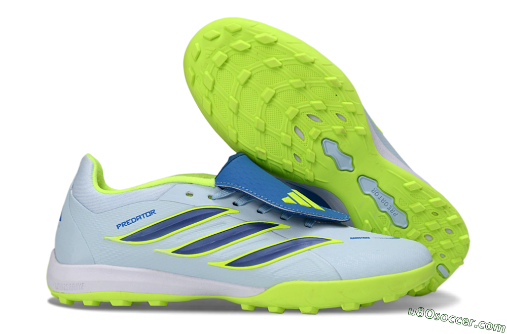 Adidas Predator 26 Elite Fold-Over Tongue TF Artificial Turf Soccer Shoes - Blue/Lime Green/Neon Yellow 1