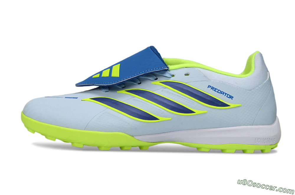 Adidas Predator 26 Elite Fold-Over Tongue TF Artificial Turf Soccer Shoes - Blue/Lime Green/Neon Yellow 2
