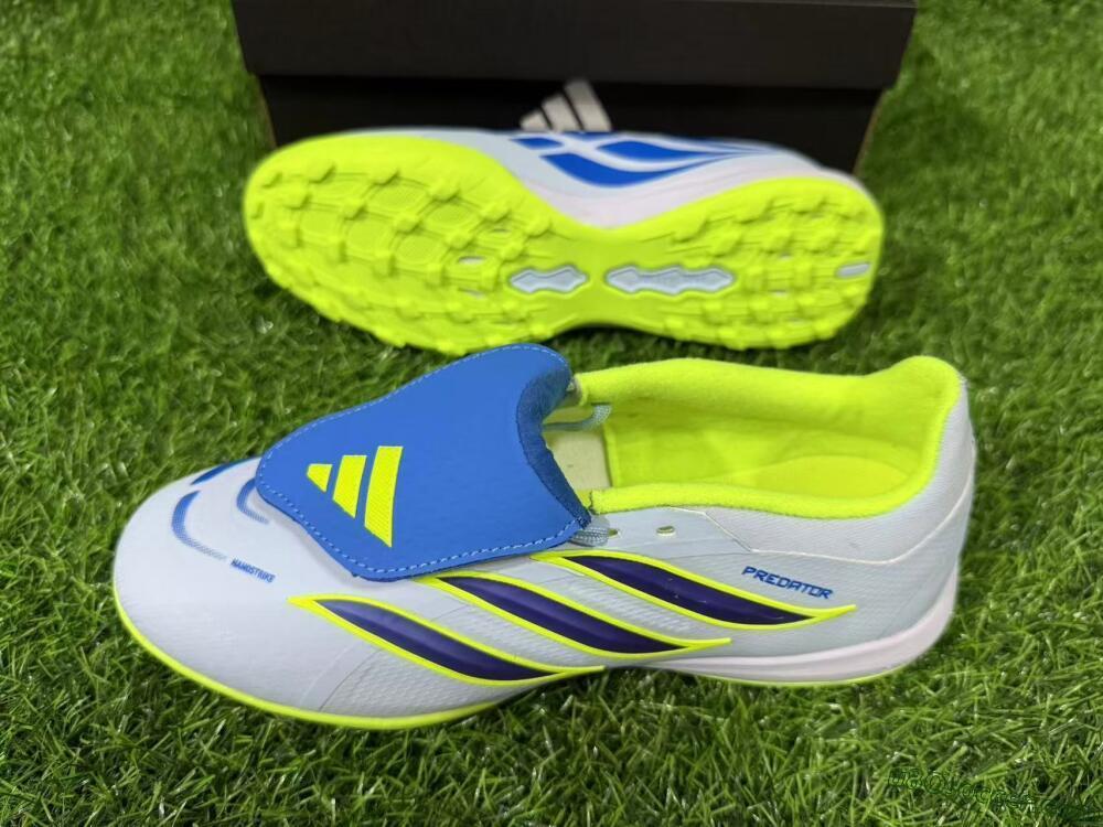 Adidas Predator 26 Elite Fold-Over Tongue TF Artificial Turf Soccer Shoes - Blue/Lime Green/Neon Yellow