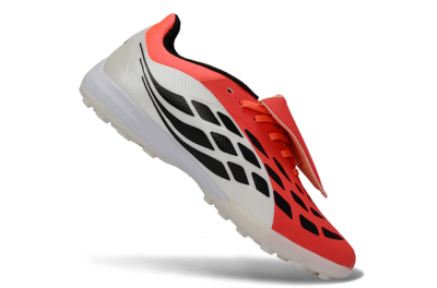 Adidas Predator 26 Elite Fold-Over Tongue TF Artificial Turf Soccer Shoes - Red/Coral Surge/Black Shadow