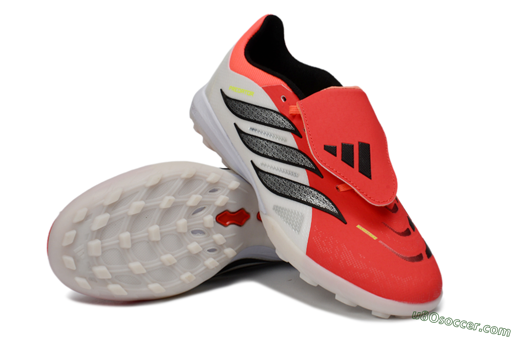 Adidas Predator 26 Elite Fold-Over Tongue TF Artificial Turf Soccer Shoes - Red/Coral Surge/Black Shadow 4