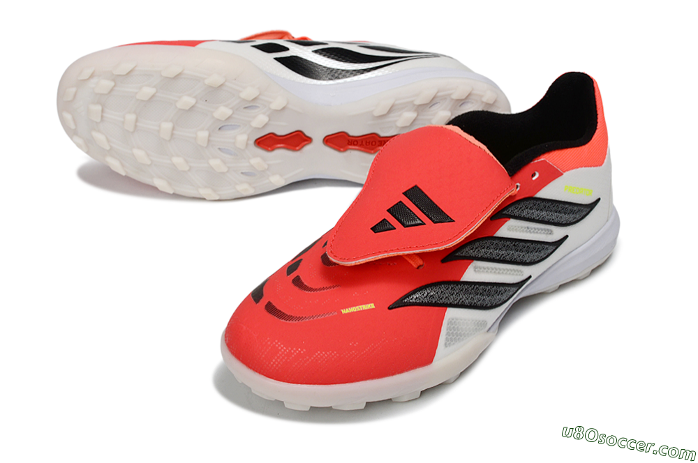 Adidas Predator 26 Elite Fold-Over Tongue TF Artificial Turf Soccer Shoes - Red/Coral Surge/Black Shadow 3