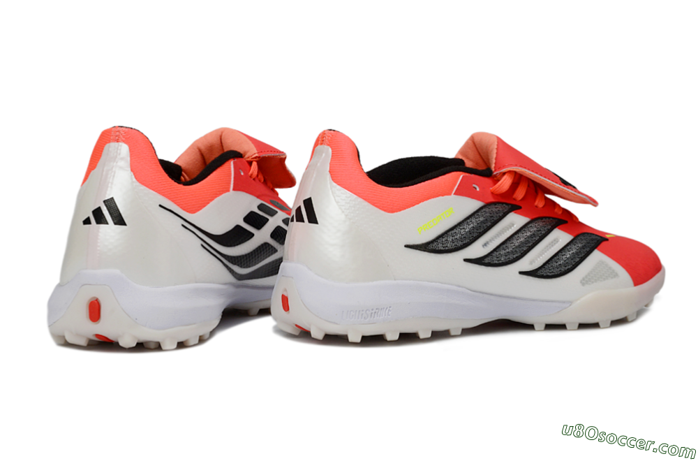 Adidas Predator 26 Elite Fold-Over Tongue TF Artificial Turf Soccer Shoes - Red/Coral Surge/Black Shadow 7