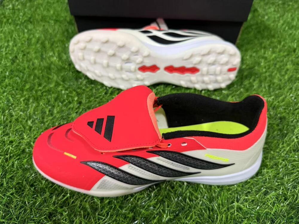 Adidas Predator 26 Elite Fold-Over Tongue TF Artificial Turf Soccer Shoes - Red/Coral Surge/Black Shadow