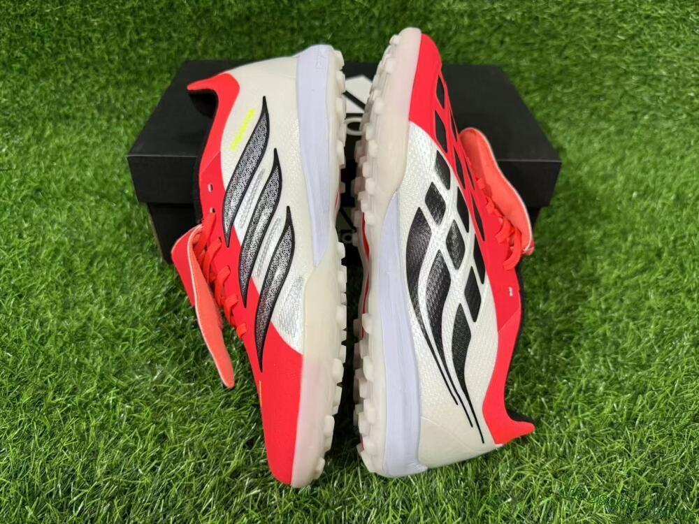 Adidas Predator 26 Elite Fold-Over Tongue TF Artificial Turf Soccer Shoes - Red/Coral Surge/Black Shadow