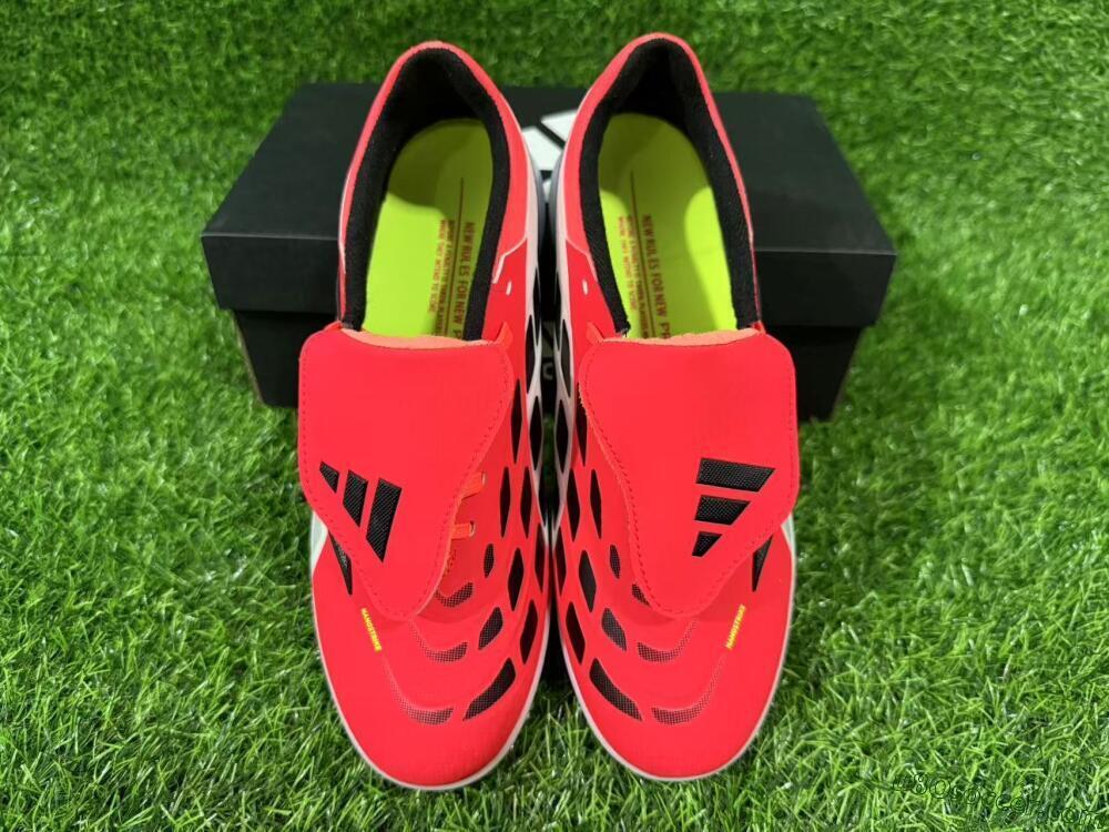 Adidas Predator 26 Elite Fold-Over Tongue TF Artificial Turf Soccer Shoes - Red/Coral Surge/Black Shadow