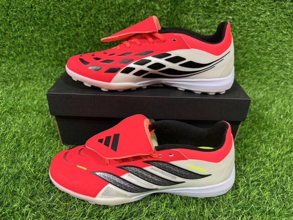 Adidas Predator 26 Elite Fold-Over Tongue TF Artificial Turf Soccer Shoes - Red/Coral Surge/Black Shadow