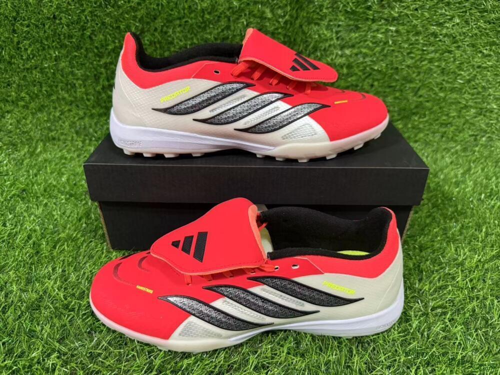 Adidas Predator 26 Elite Fold-Over Tongue TF Artificial Turf Soccer Shoes - Red/Coral Surge/Black Shadow