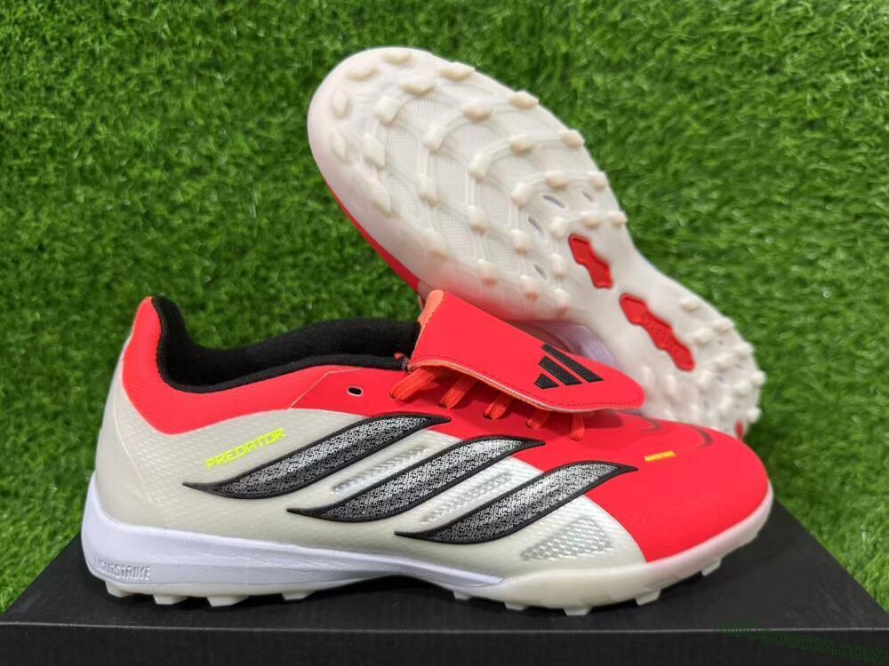 Adidas Predator 26 Elite Fold-Over Tongue TF Artificial Turf Soccer Shoes - Red/Coral Surge/Black Shadow