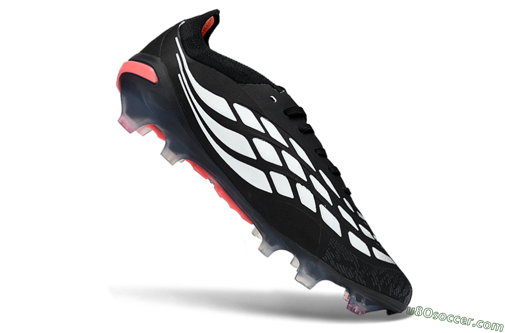 Adidas Predator 26 Elite FG Firm Ground Soccer Cleats - Black/Vibrant Red/Crystal White 5