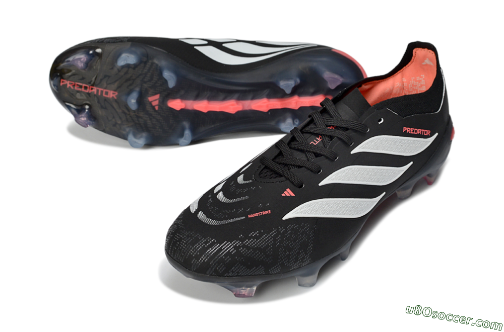 Adidas Predator 26 Elite FG Firm Ground Soccer Cleats - Black/Vibrant Red/Crystal White 3