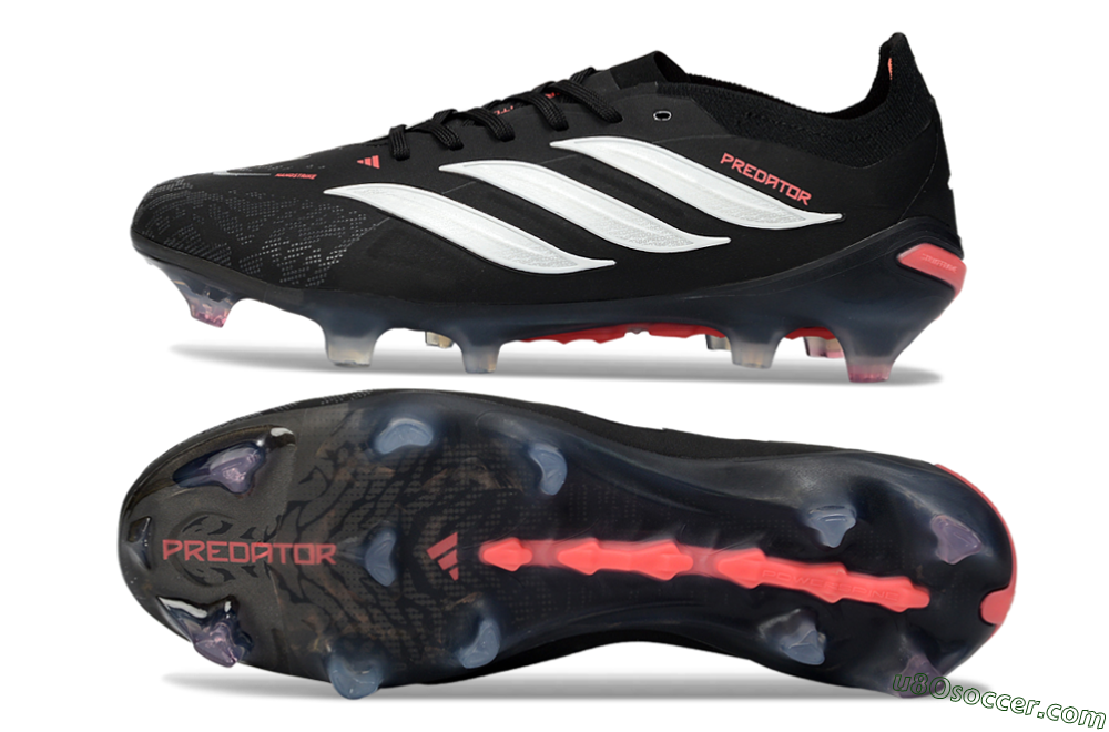 Adidas Predator 26 Elite FG Firm Ground Soccer Cleats - Black/Vibrant Red/Crystal White 0