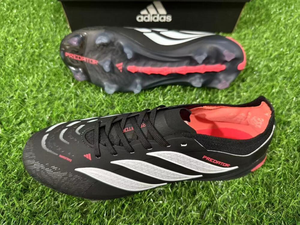 Adidas Predator 26 Elite FG Firm Ground Soccer Cleats - Black/Vibrant Red/Crystal White