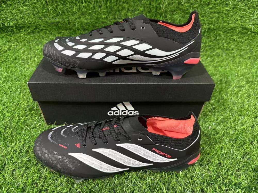 Adidas Predator 26 Elite FG Firm Ground Soccer Cleats - Black/Vibrant Red/Crystal White