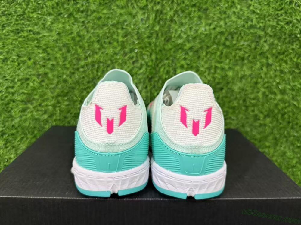 Messi x Adidas F50 Elite Laceless TF Artificial Turf Soccer Shoes - Teal/Bright Pink/Neon Yellow