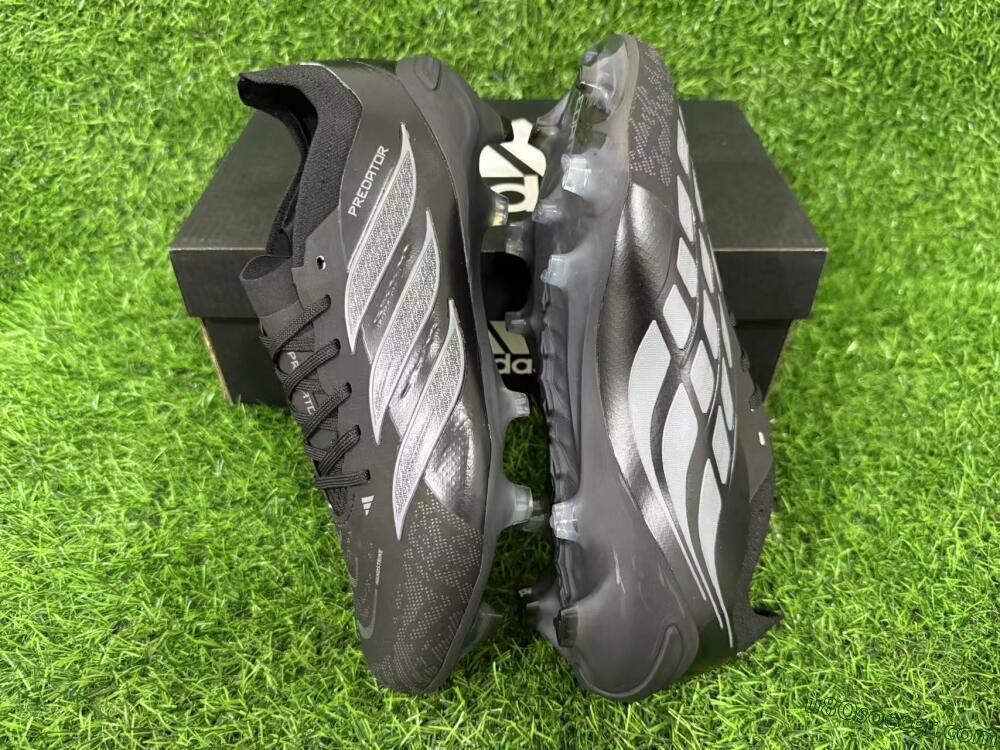 Adidas Predator 26 Elite FG Firm Ground Soccer Cleats - Black/Graphite Grey/Dark Shadow