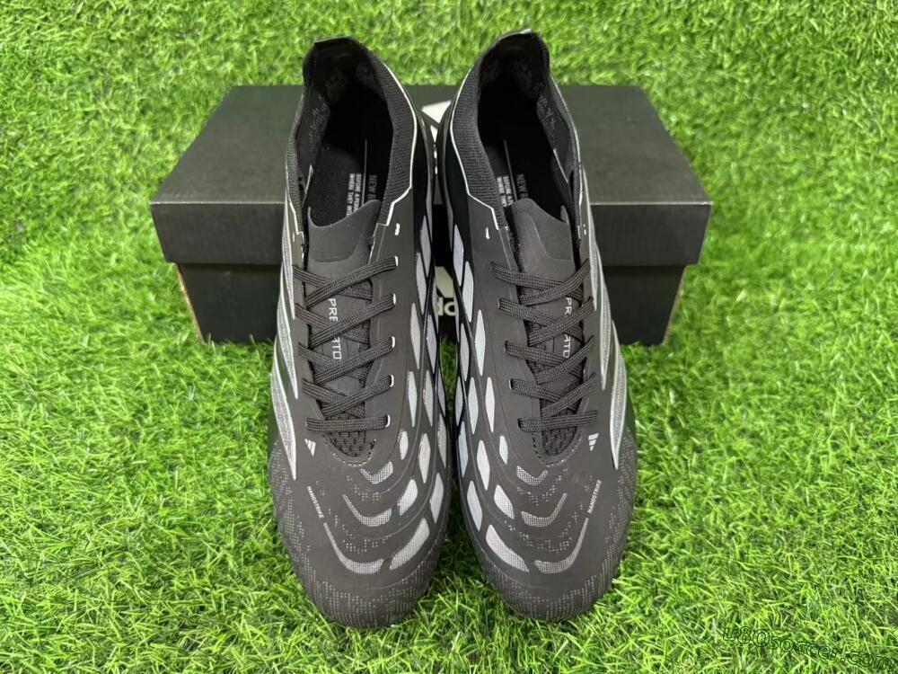 Adidas Predator 26 Elite FG Firm Ground Soccer Cleats - Black/Graphite Grey/Dark Shadow