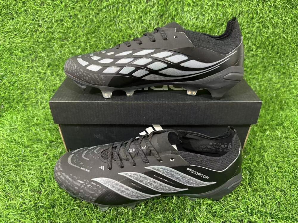 Adidas Predator 26 Elite FG Firm Ground Soccer Cleats - Black/Graphite Grey/Dark Shadow