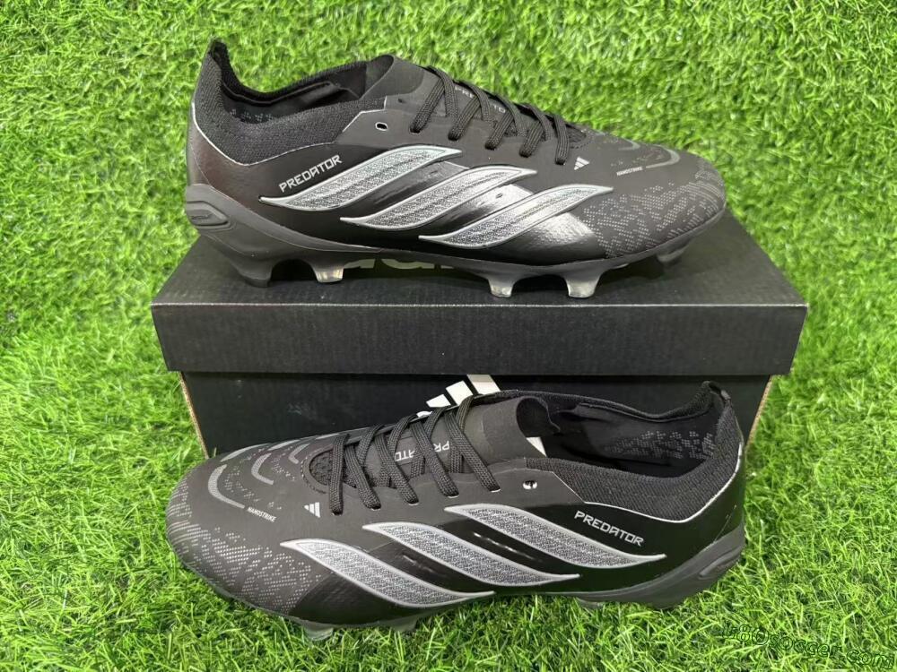 Adidas Predator 26 Elite FG Firm Ground Soccer Cleats - Black/Graphite Grey/Dark Shadow