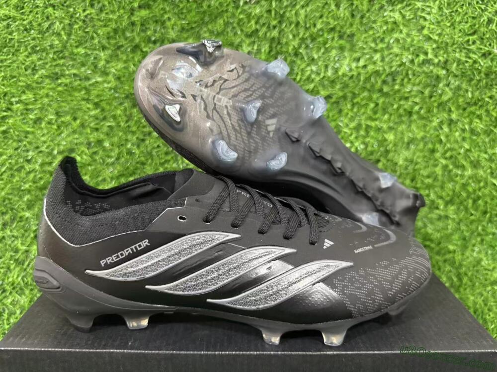Adidas Predator 26 Elite FG Firm Ground Soccer Cleats - Black/Graphite Grey/Dark Shadow