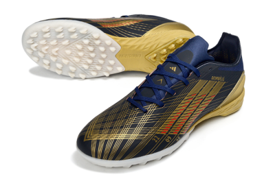 Adidas F50 Pro TF Artificial Turf Soccer Shoes - Navy/Metallic Gold/Dark Red