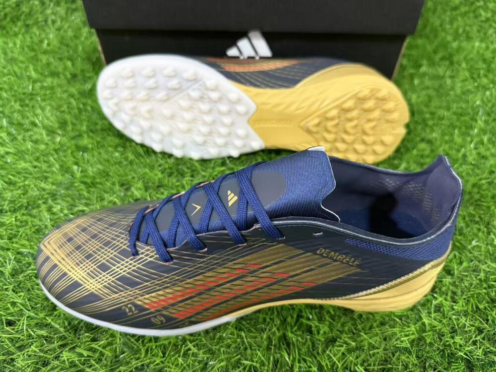 Adidas F50 Pro TF Artificial Turf Soccer Shoes - Navy/Metallic Gold/Dark Red