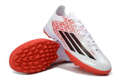 Adidas F50 Pro TF Artificial Turf Soccer Shoes - White/Coral Red/Crimson