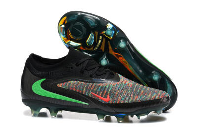 Nike Phantom 6 Elite High FG Firm Ground Soccer Cleats - Black/Electric Green/Red Blaze